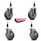 Service Caster 5'' Gray Poly Wheel Swivel 7/8'' Expanding Stem Caster Set 2 Brakes, 4PK SCC-EX20S514-PPUB-2-TLB-2-78 - alternate 3